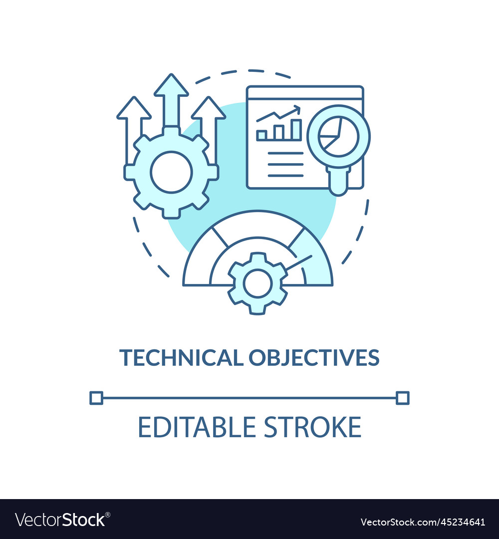 Technical objectives turquoise concept icon Vector Image