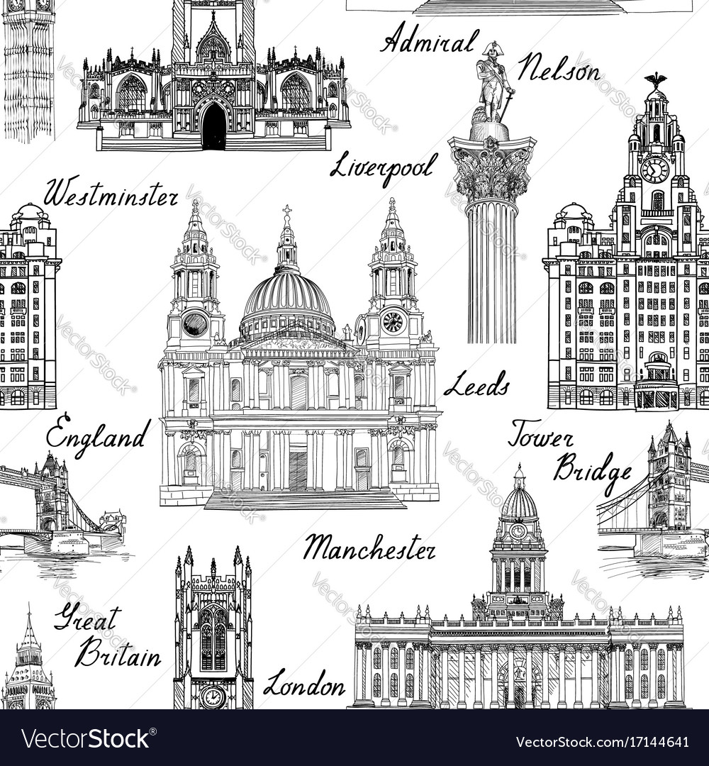 Travel europe famous city landmark uk seamless