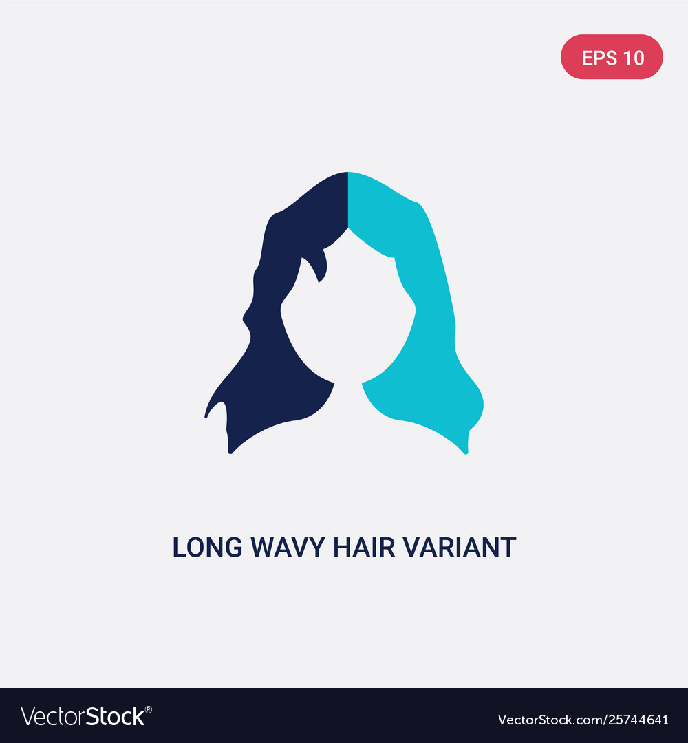 Two Color Long Wavy Hair Variant Icon From Human Vector Image