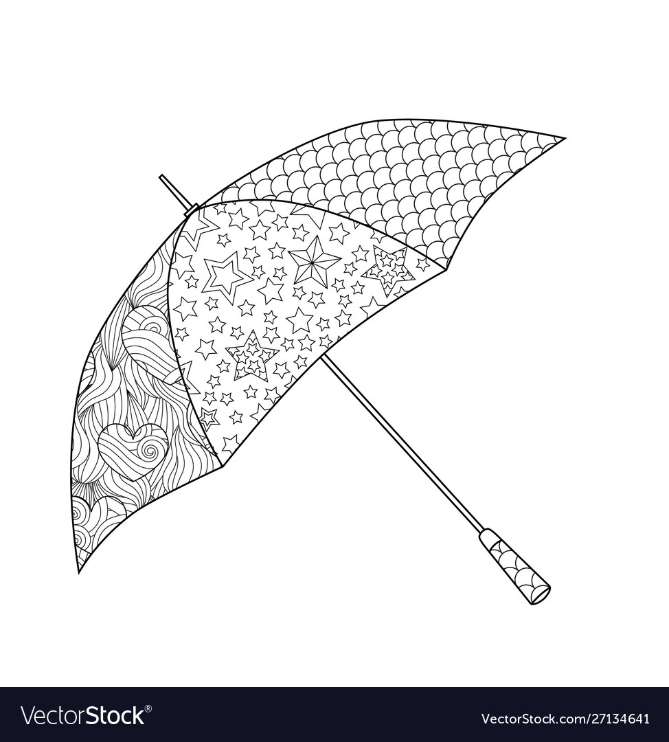 Umbrella in zentangle inspired doodle style Vector Image