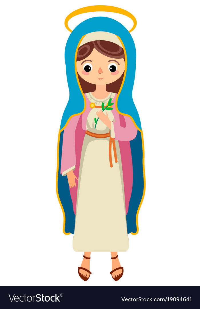 Virgin mary saint mary mother god Royalty Free Vector Image