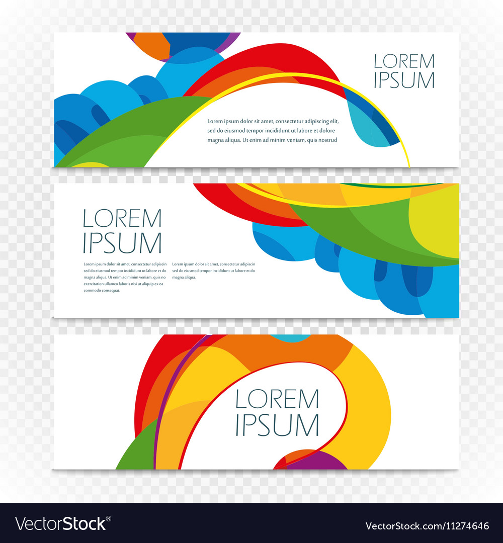 Abstract Colorful Banners Set On Transparent Vector Image