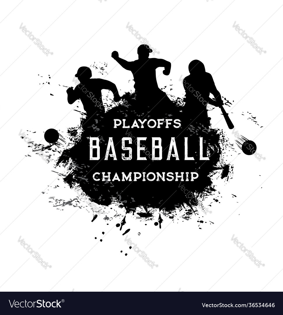 Baseball playoffs championship grunge vector image Baseball playoffs championship grunge