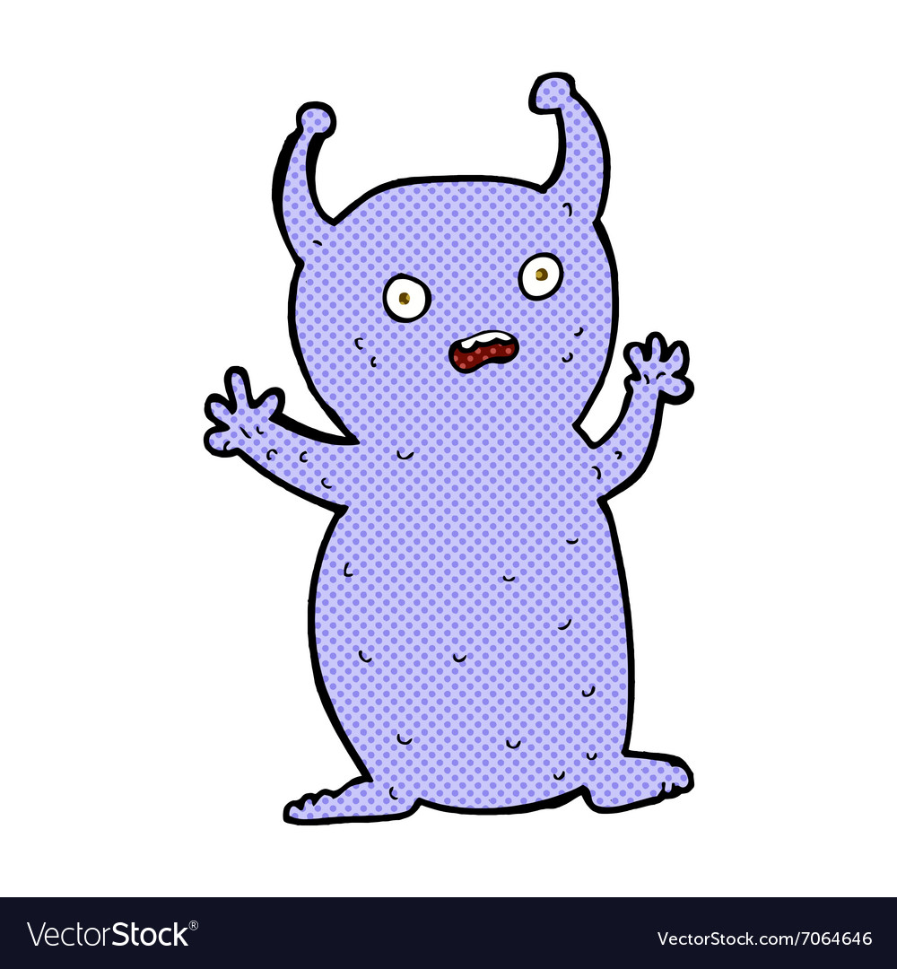Comic Cartoon Funny Little Alien Royalty Free Vector Image