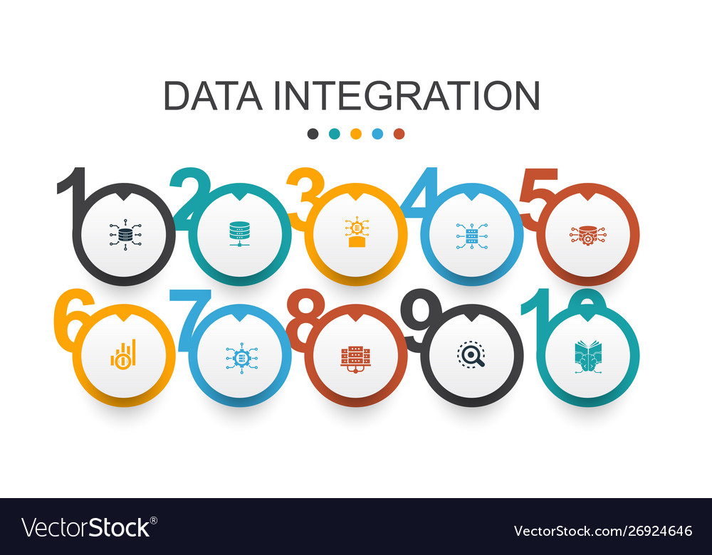 Data integration infographic design template Vector Image