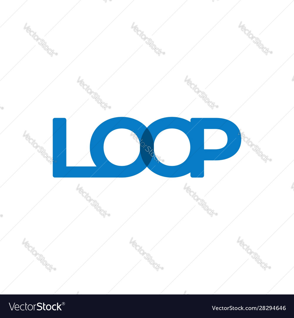 Loop text logotype with line art style in modern Vector Image