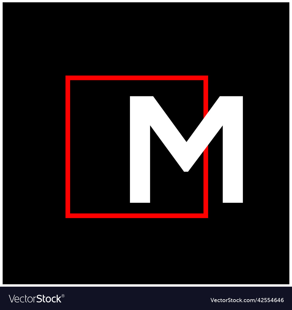 M Letter Company Name Monogram With Red Royalty Free Vector m-letter-company-name-monogram-with-red-royalty-free-vector