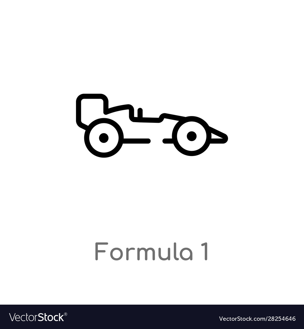 Outline Formula 1 Icon Isolated Black Simple Line Vector Image