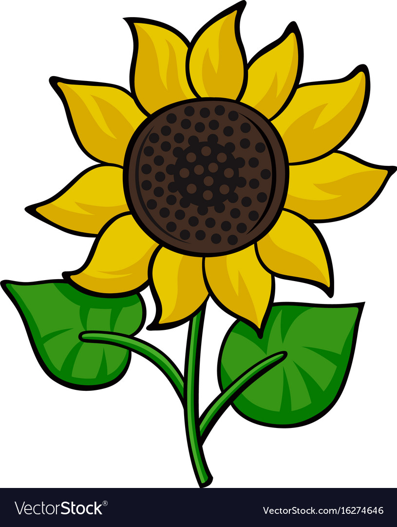 Pop Art Style Sunflower Sticker Royalty Free Vector Image