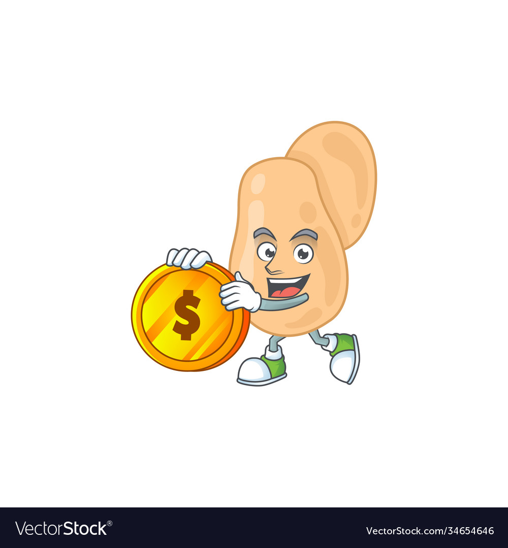 Sarcina rich cartoon character have big gold coin Vector Image Sarcina rich cartoon character have big gold coin Vector Image
