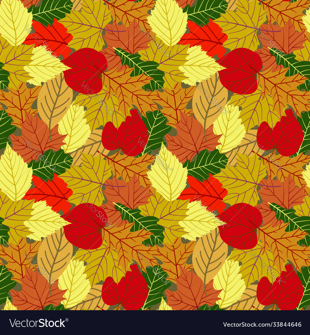 Seamless autumn pattern background Royalty Free Vector Image