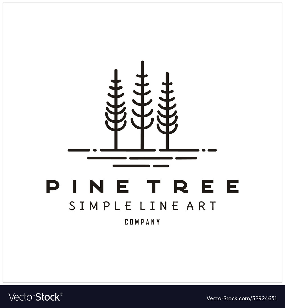 32 pine tree Royalty Free Vector Image - VectorStock