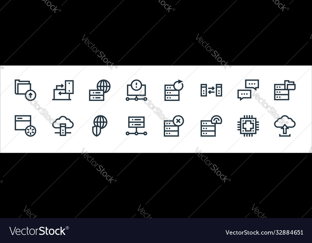 Big data line icons linear set quality vector image Big data line icons linear set quality
