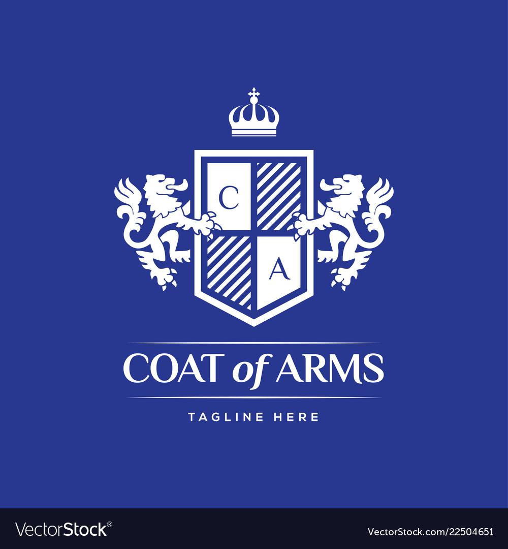 Coat arms heraldic luxury logo design concept Vector Image