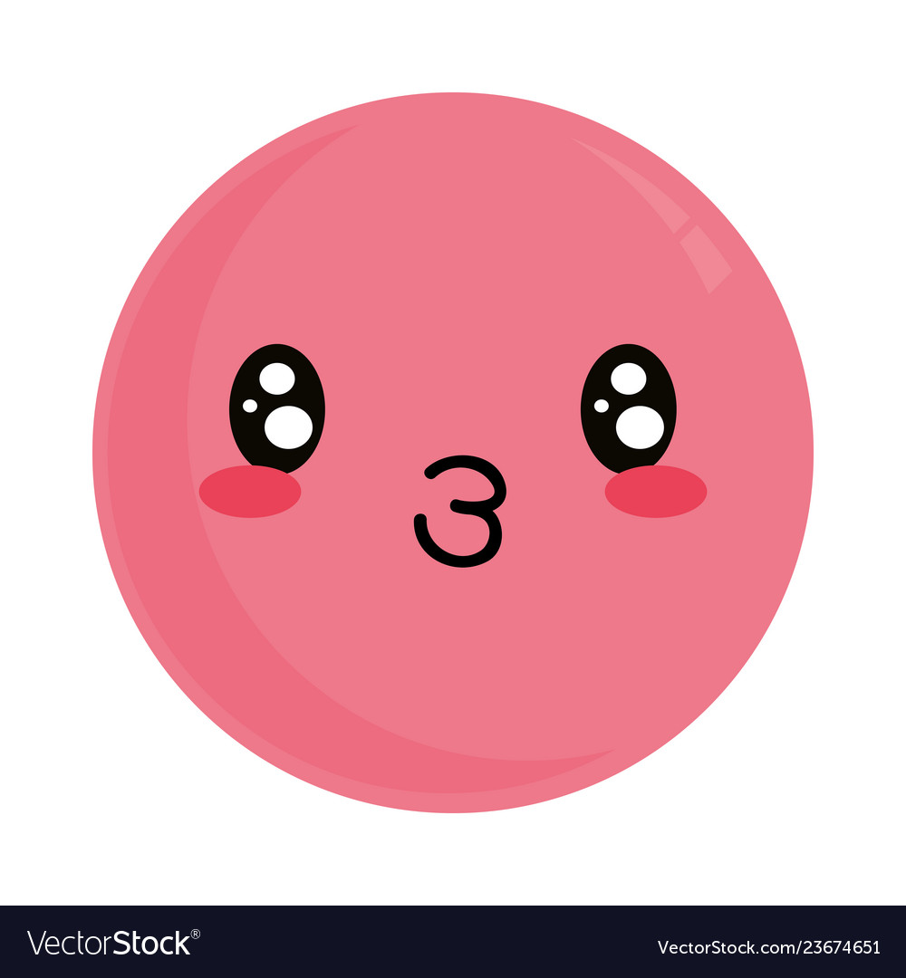 Cute kawaii lovely emoticon Royalty Free Vector Image