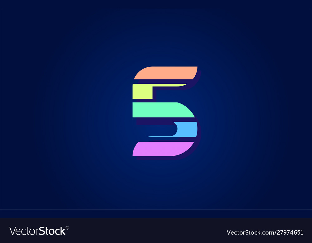 Design colored number 5 in for company logo Vector Image