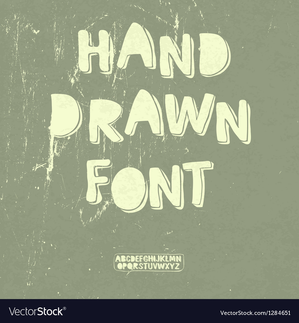 Hand drawn font with shadow