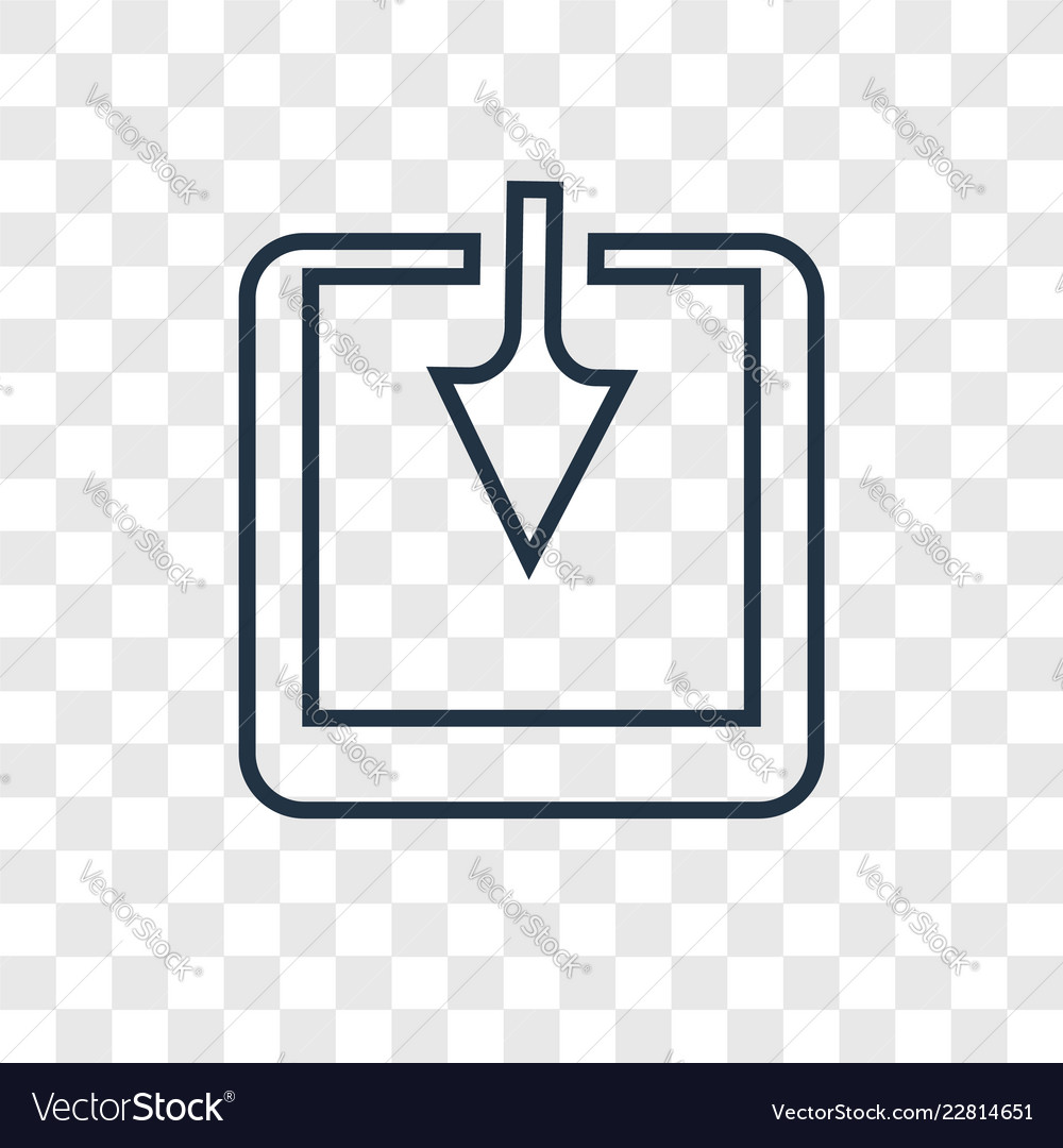 Inbox concept linear icon isolated on transparent
