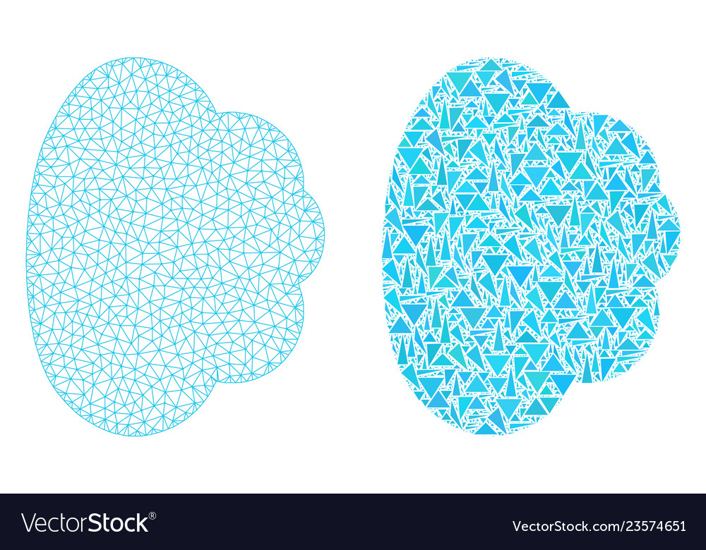 Polygonal carcass mesh cloud und mosaik icon