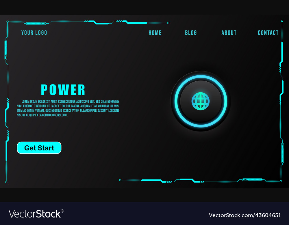 Power button on technology background