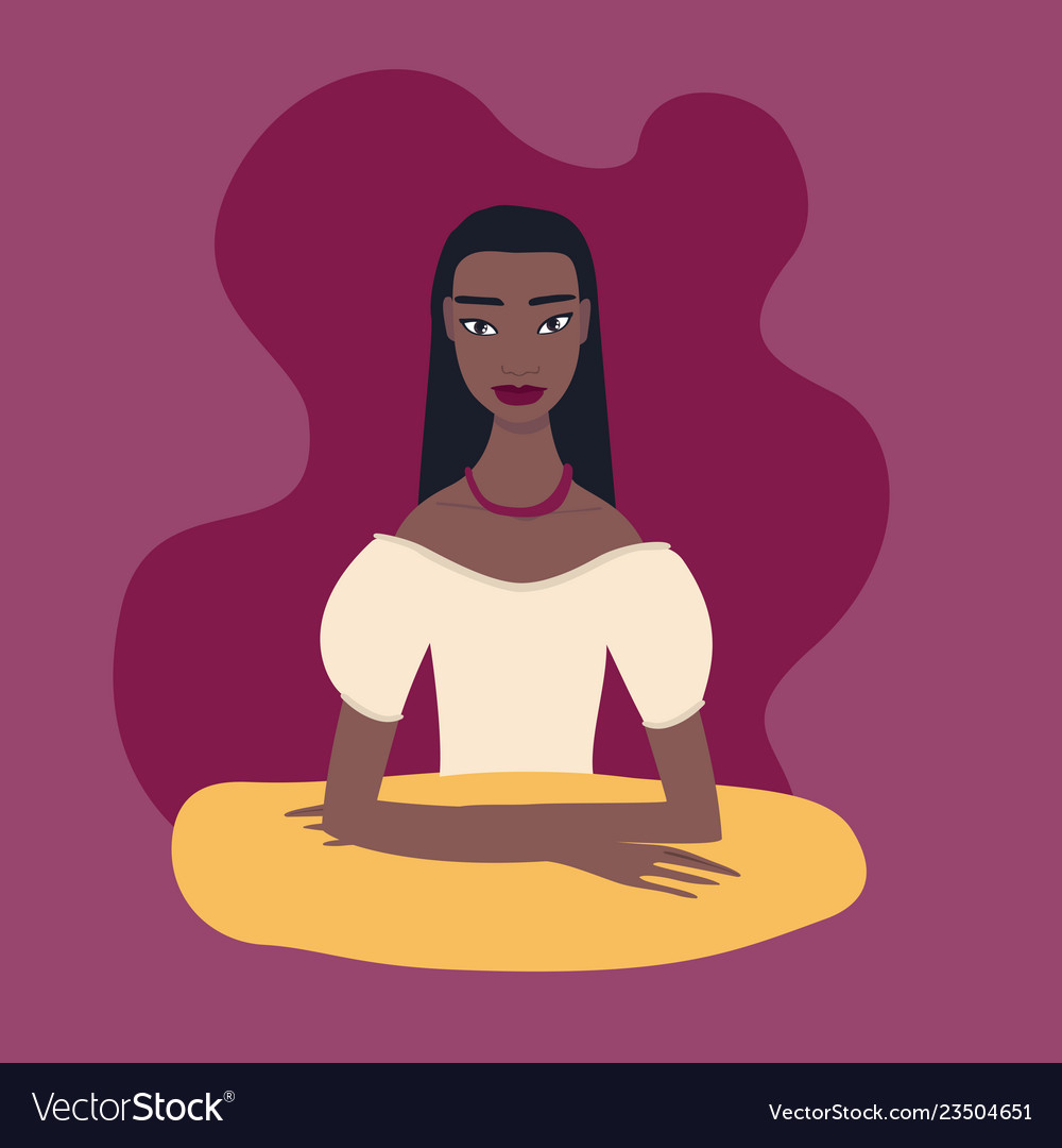 Pretty Young Exotic Ethnicity Mixed Race Woman Vector Image