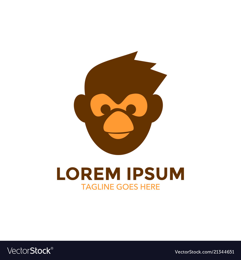 unique monkey logo template royalty free vector image