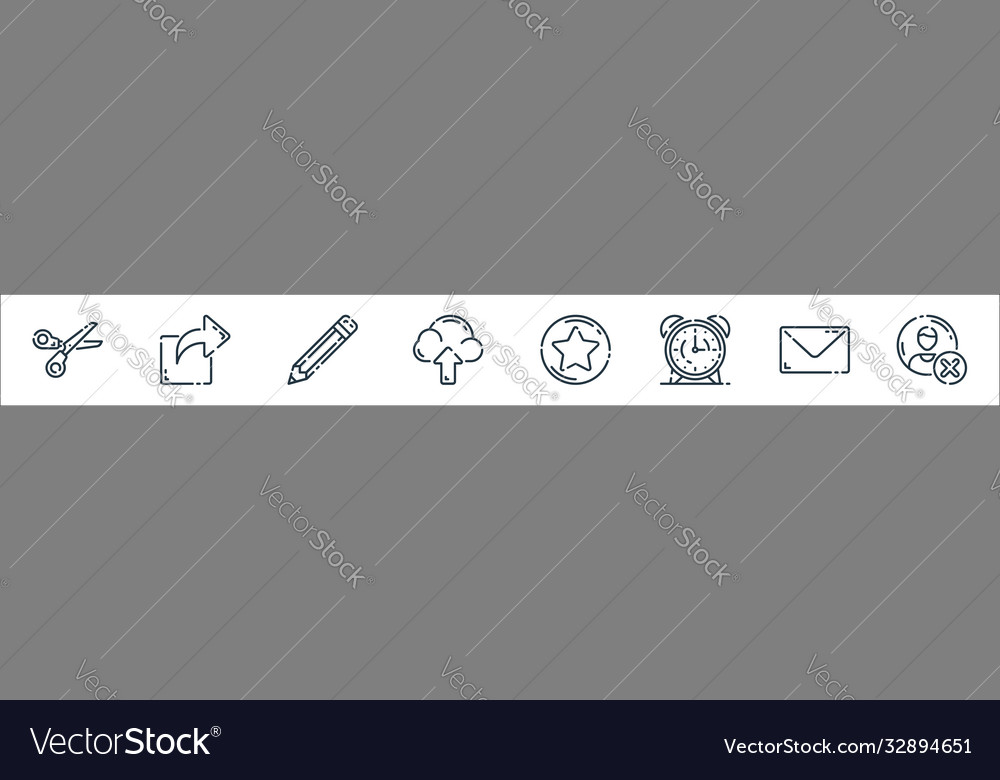 User interface line icons linear set quality vector image User interface line icons linear set quality