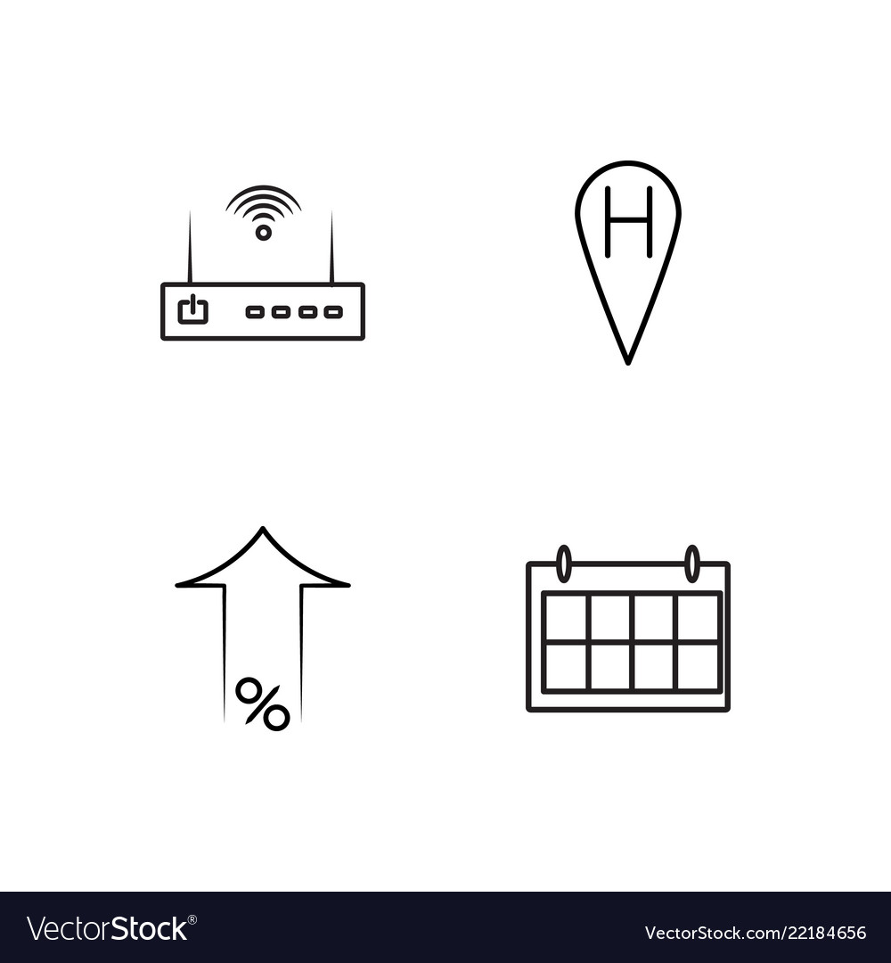 Business simple outlined icons set