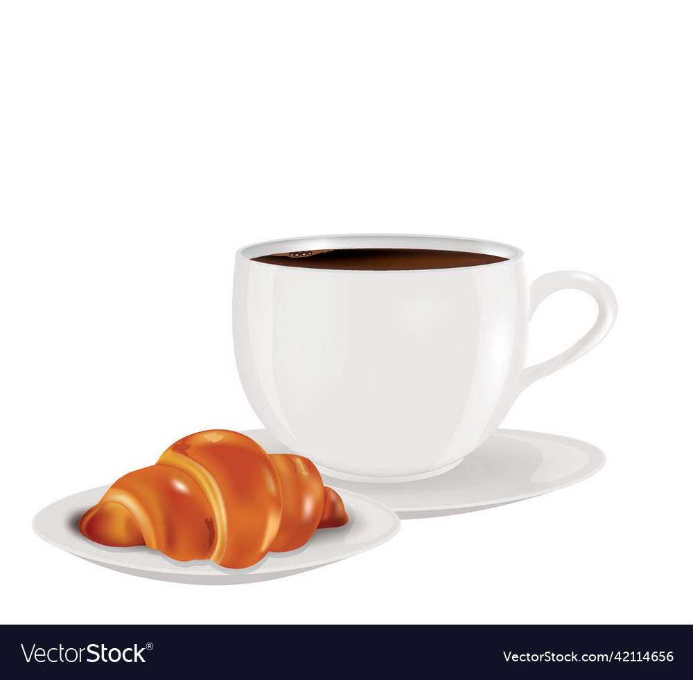 Croissant and coffee cup