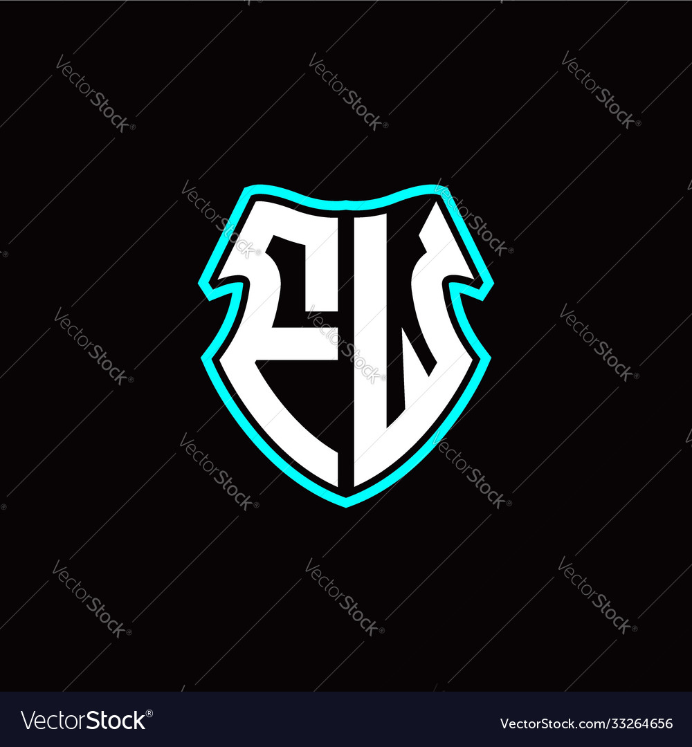 F w initial logo design with a shield shape vector image F w initial logo design with a shield shape