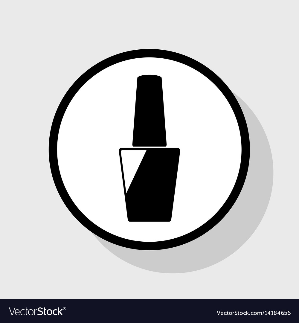 Nail polish sign flat black icon in white Vector Image Nail polish sign flat black icon in white Vector Image