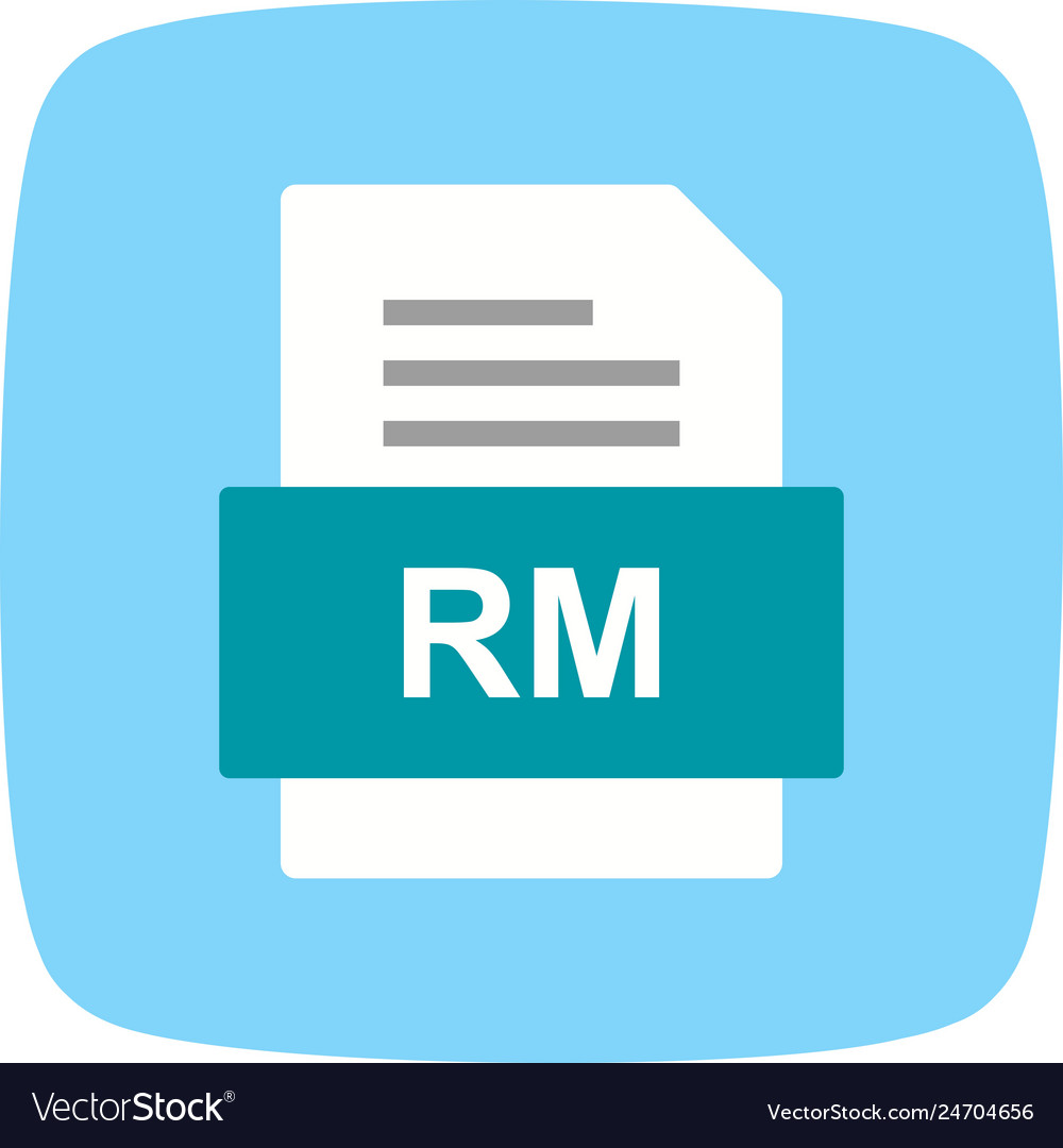 Rm file document icon Royalty Free Vector Image