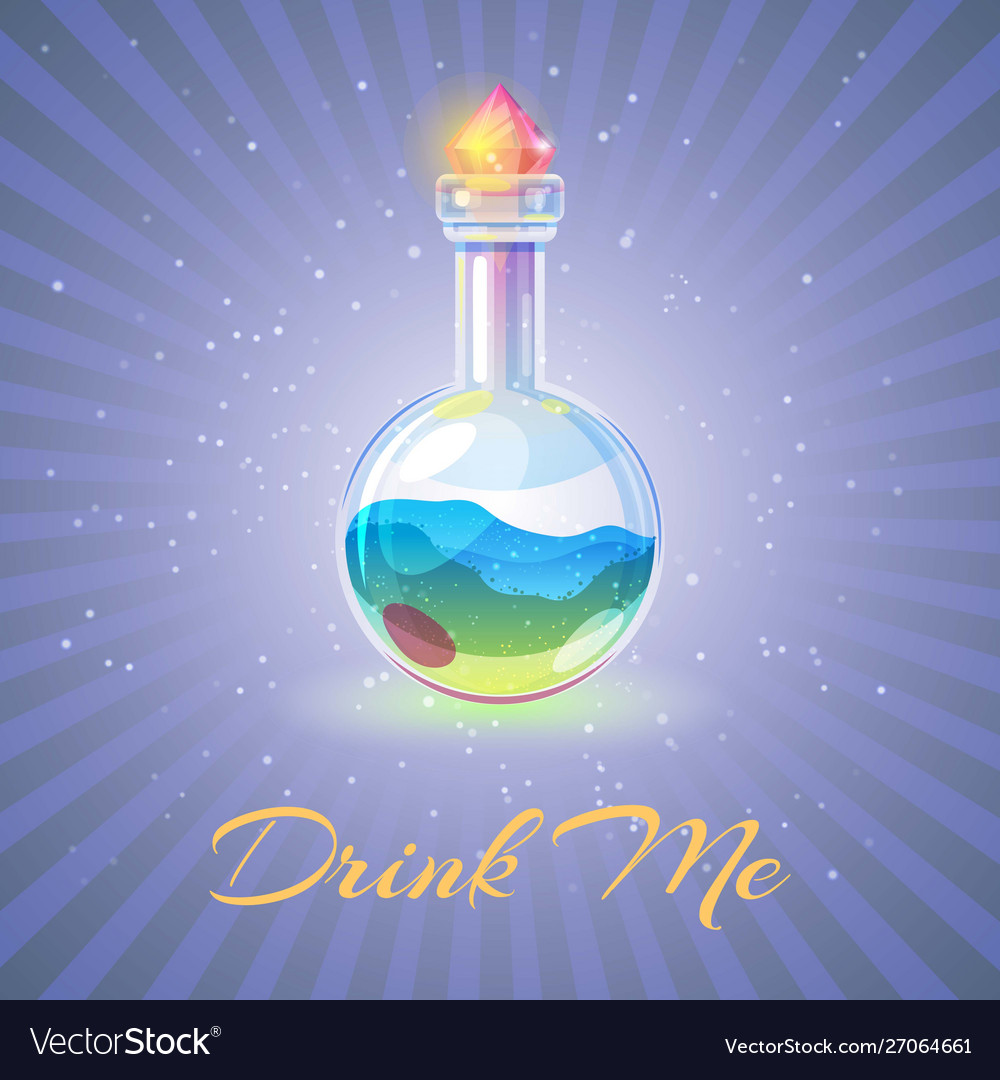 Bottle with potion or health elexir Royalty Free Vector