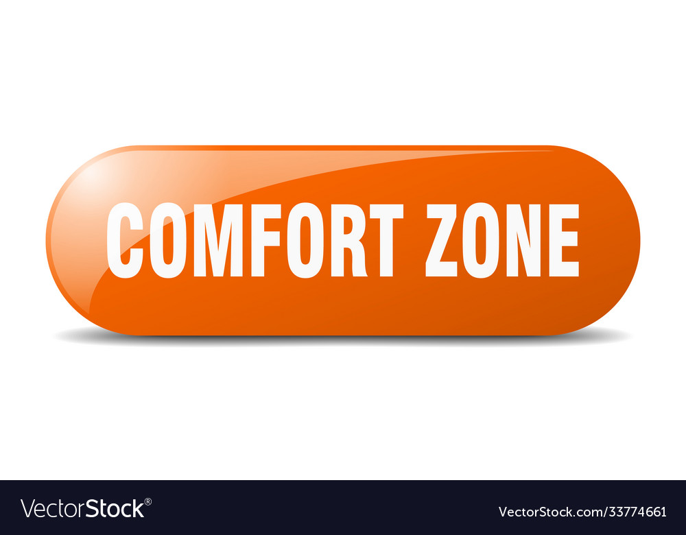 Comfort zone button sticker banner rounded glass