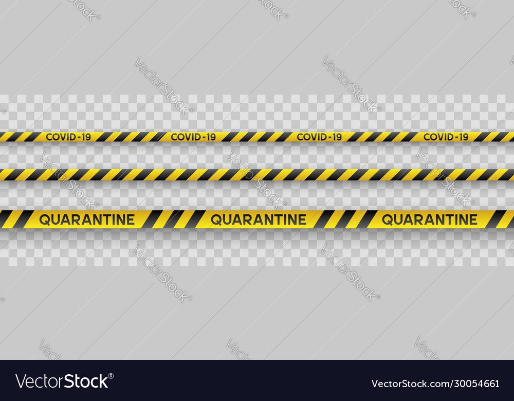 Coronavirus quarantine yellow and black stripes Vector Image