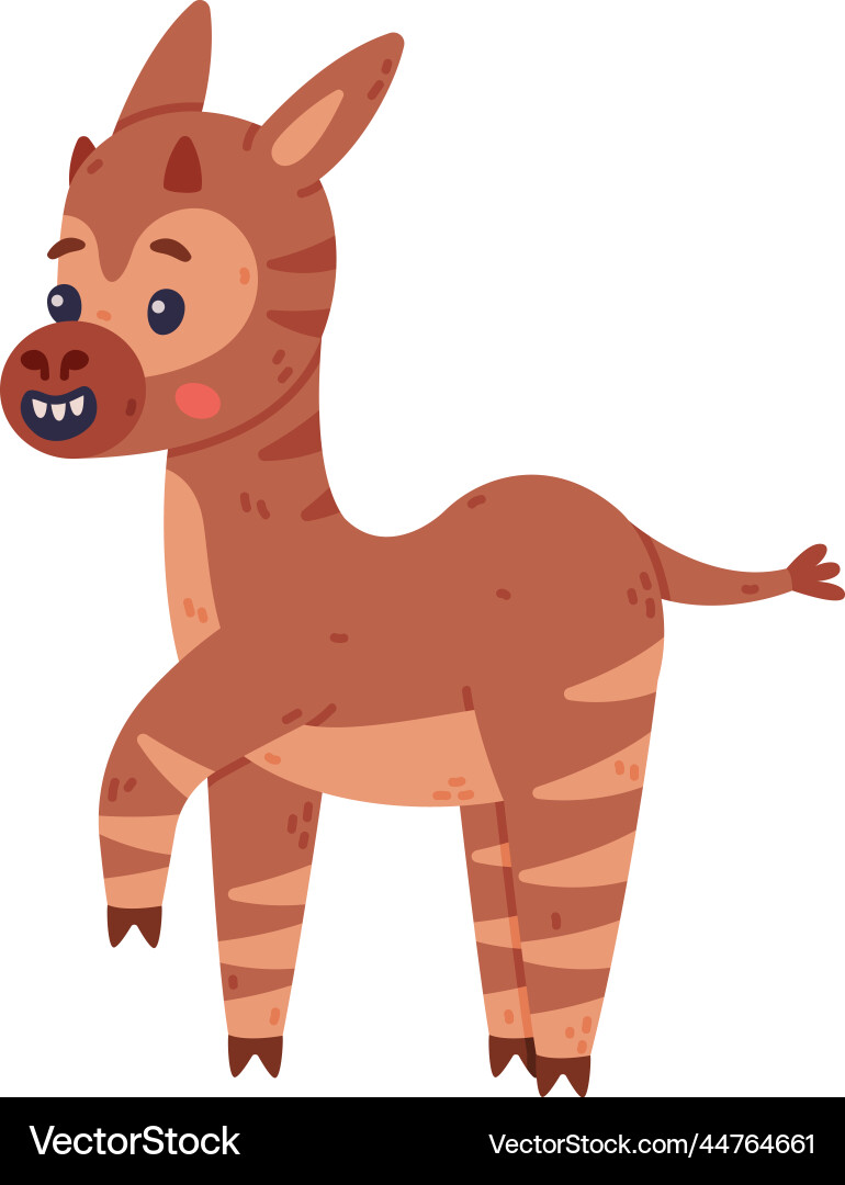 Cute baby okapi side view funny wild african Vector Image