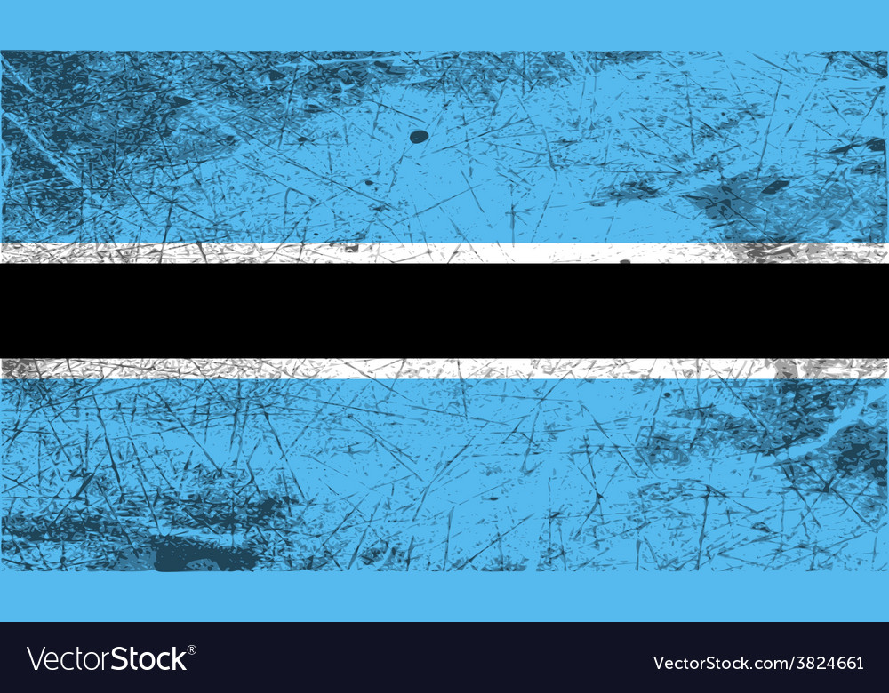 Flag of botswana with old texture