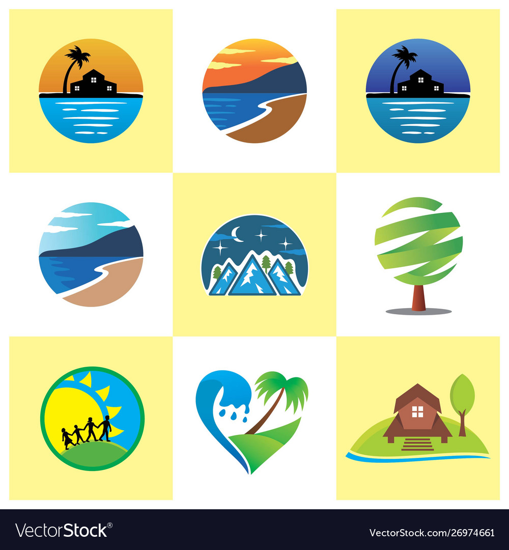 Nature beach resort logo image vector image