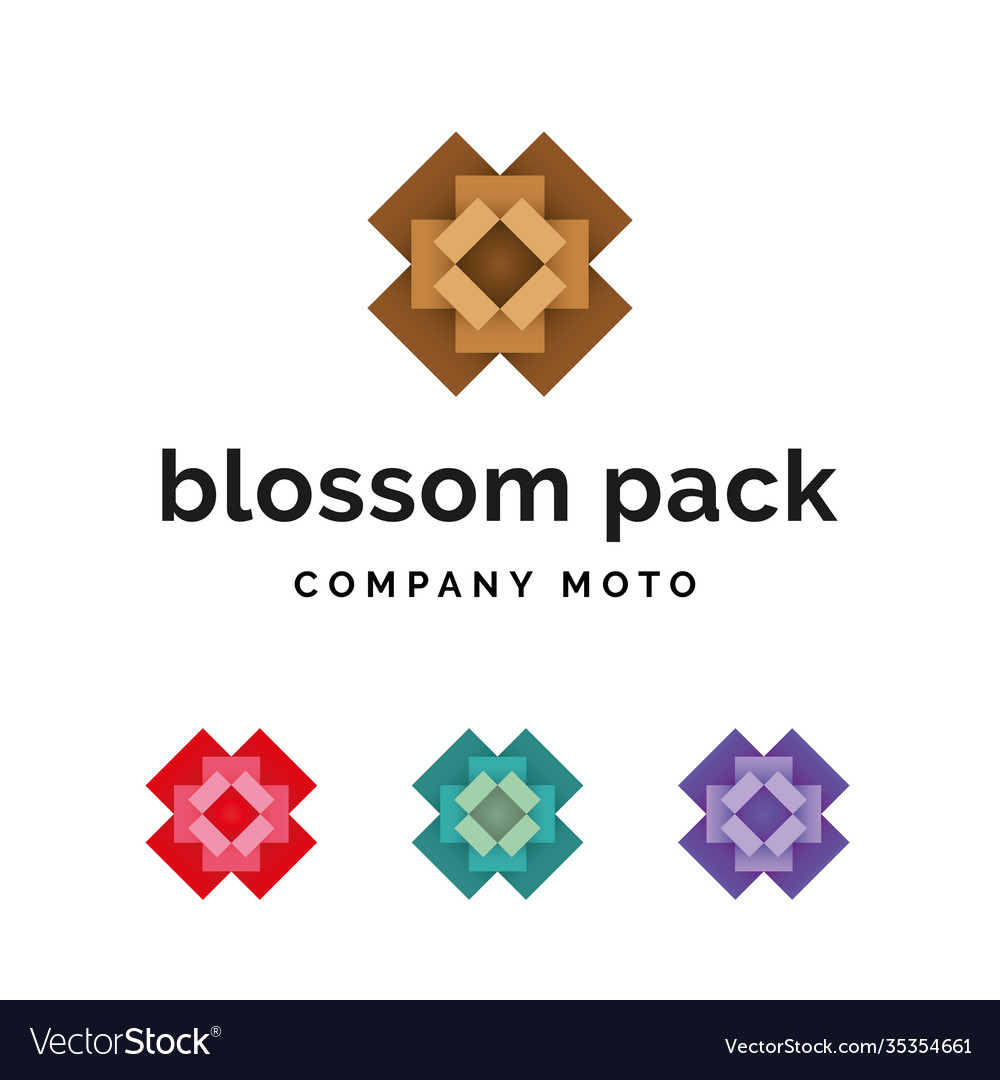 Set packaging blossom logo identity