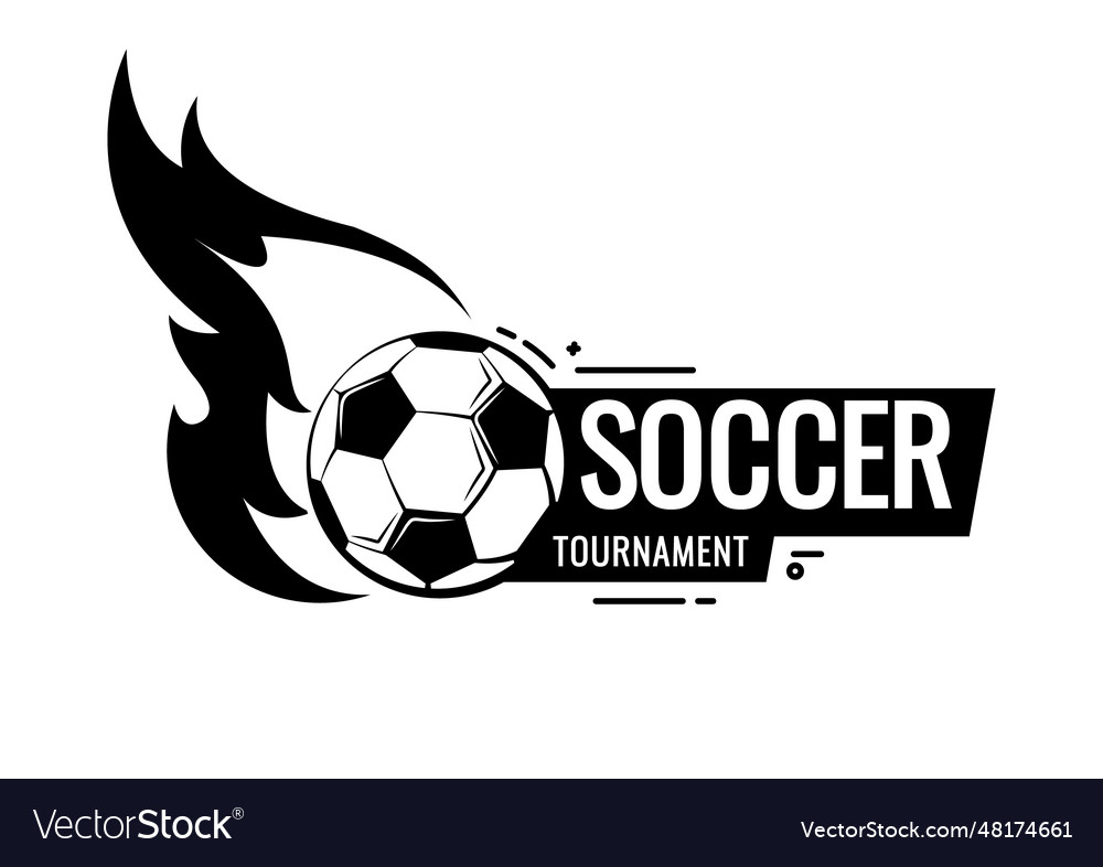 Soccer ball football tournament icons emblems set Vector Image