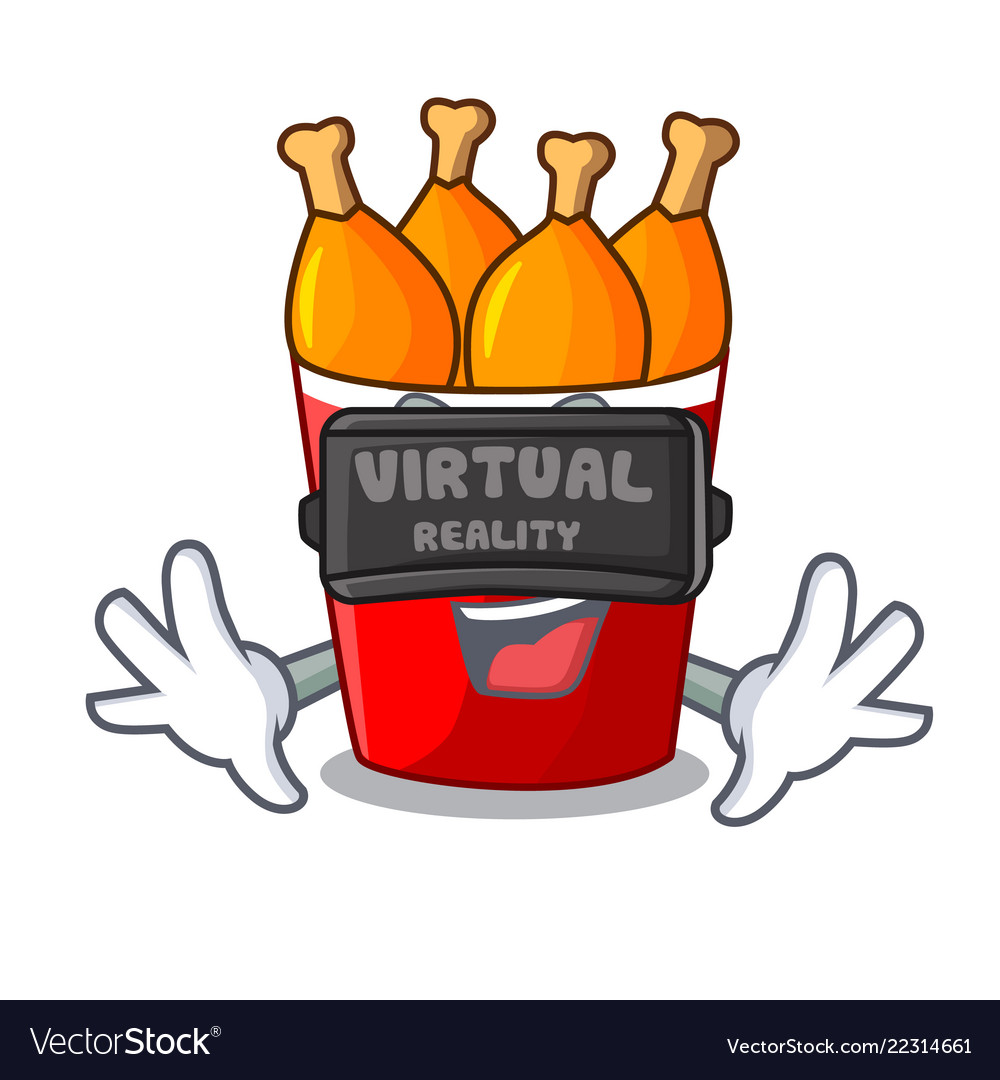 Virtual reality fried chicken in big cartoon