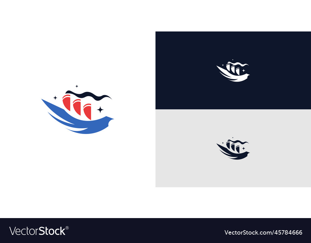 Abstract and simple ship logo design