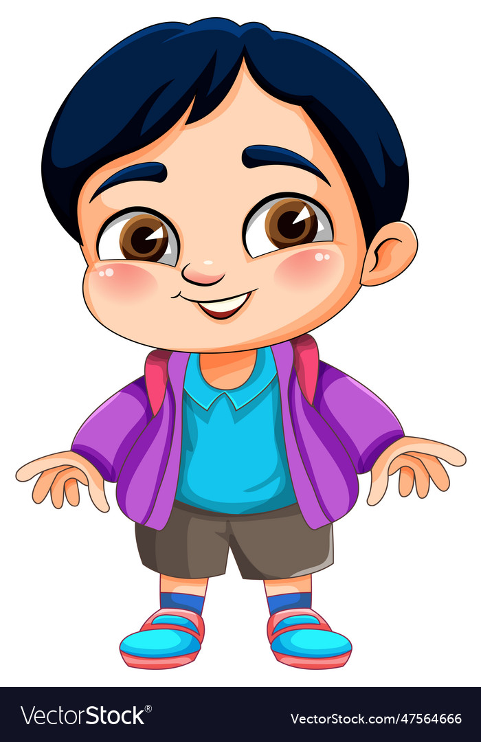 Cute Boy Cartoon Character Royalty Free Vector Image 1789