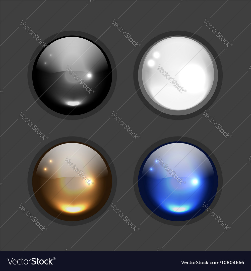Glossy Button Icons - Set of Modern UI Elements