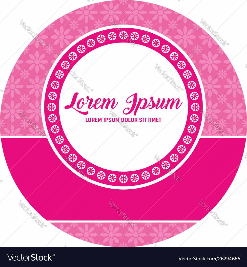 Pink flower sticker label template Royalty Free Vector Image