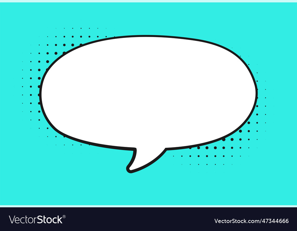 Retro blank comic speech bubble with black Vector Image