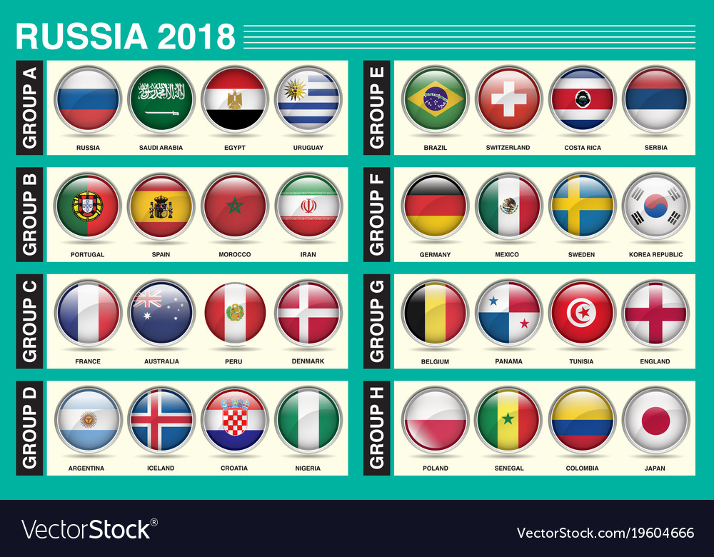 Fifa world cup russia 2018 group a fixture Vector Image