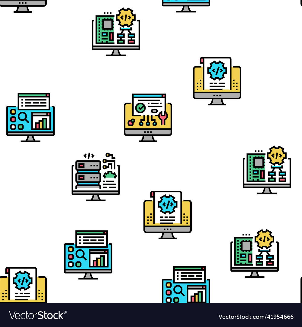 Software program development seamless vector image Software program development seamless