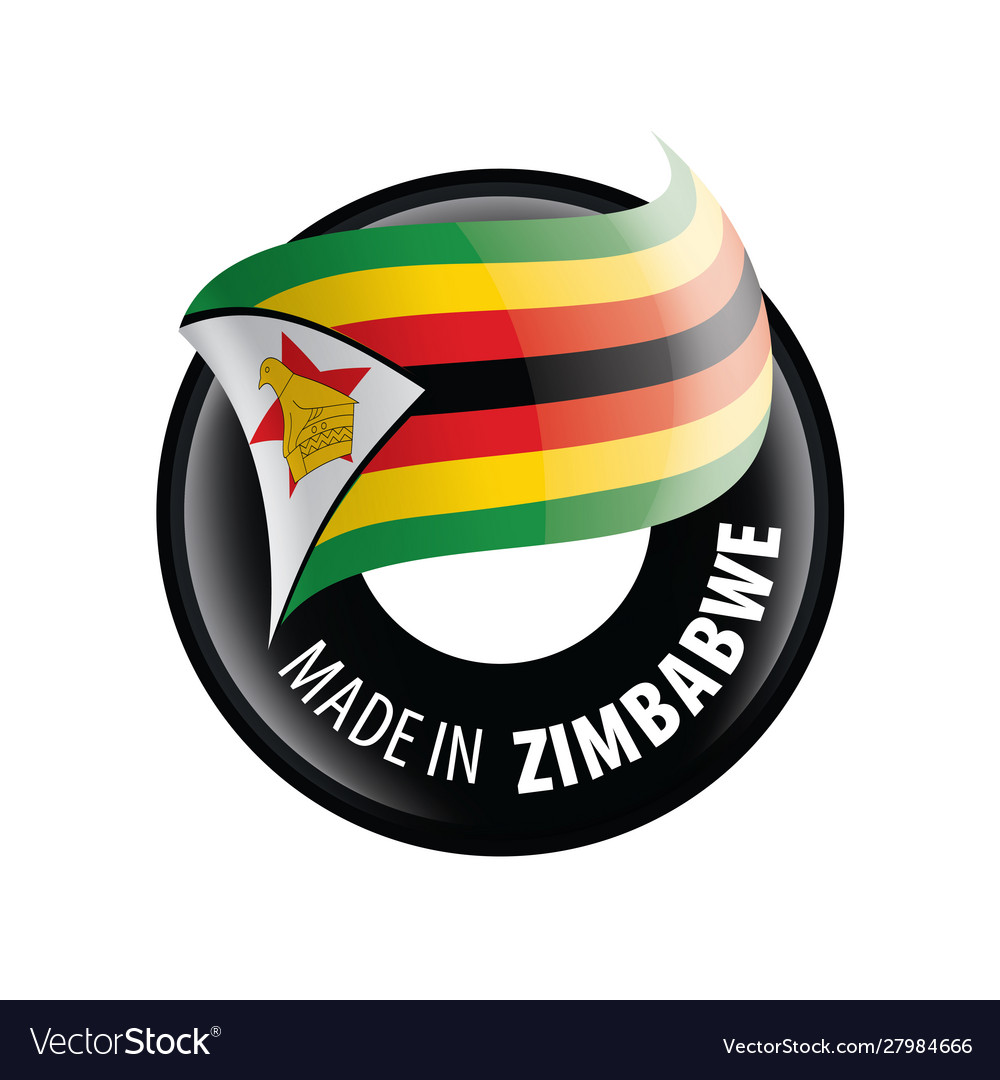 Zimbabwe flag on a white Royalty Free Vector Image