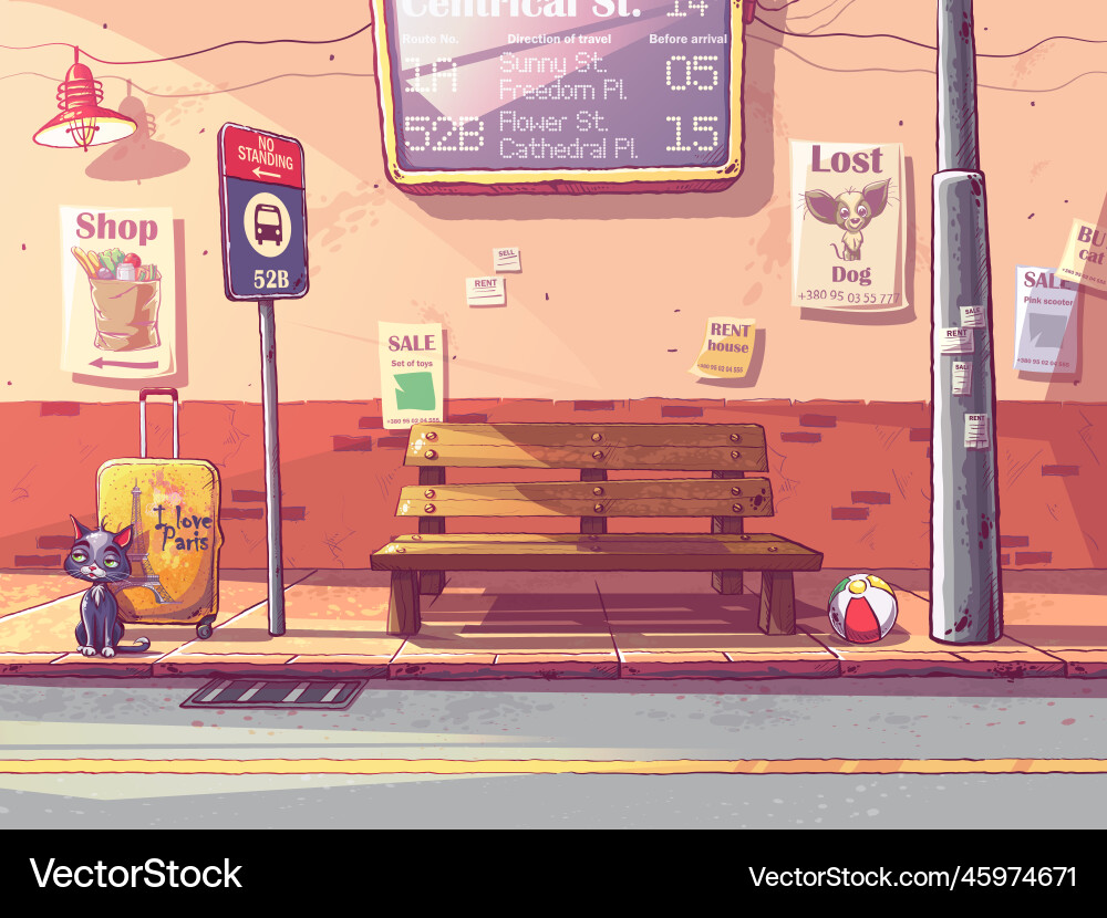 Background bus stop Royalty Free Vector Image - VectorStock